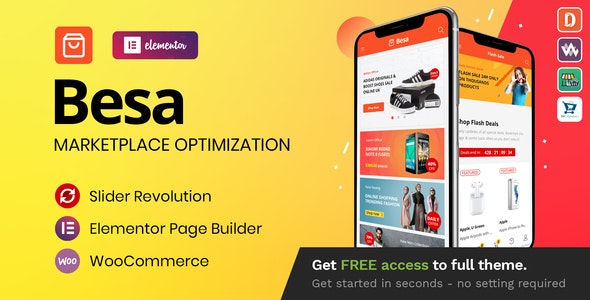 ThemeForest Nulled Besa v1.3.0 - Elementor Marketplace WooCommerce Theme