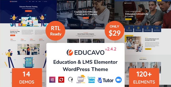 ThemeForest Nulled Educavo v2.4.2 - Online Courses & Education WordPress Theme